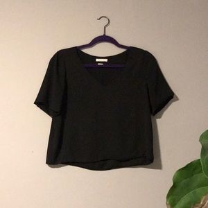Black silk-like blouse